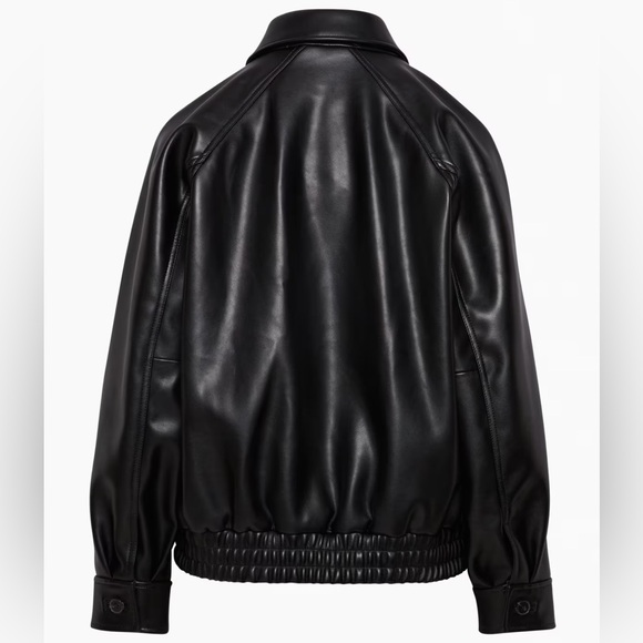 ARITZIA Wilfred Vegan Leather Oversized Bomber Jacket - Picture 14 of 16